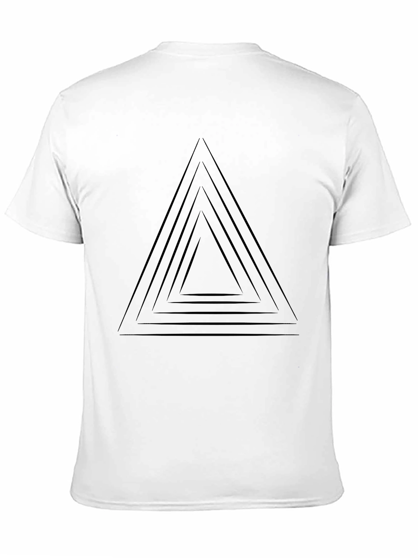 Abstract Triangle Graphic Black T-Shirt