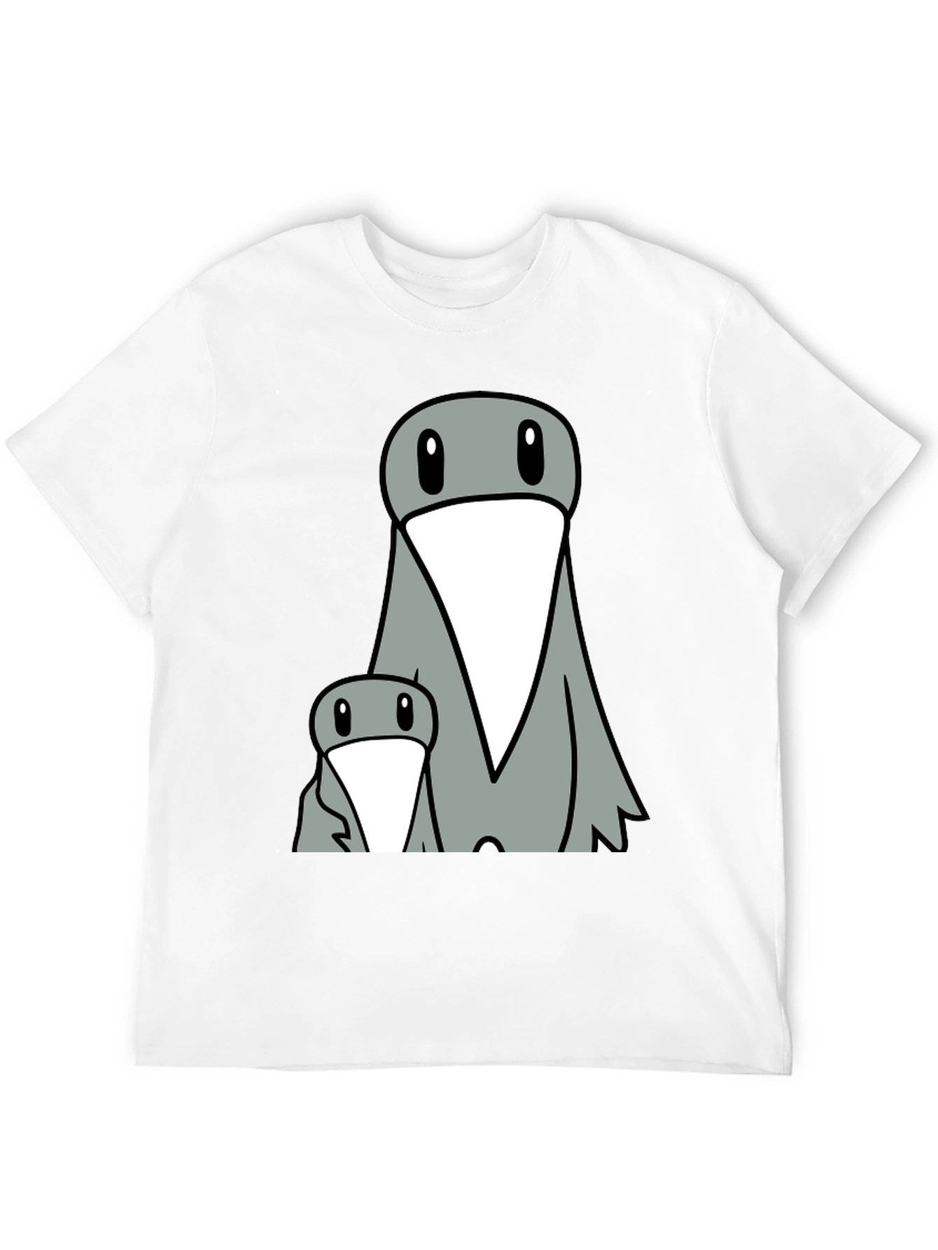Funny Cartoon Bird Graphic Tee - Black T-Shirt