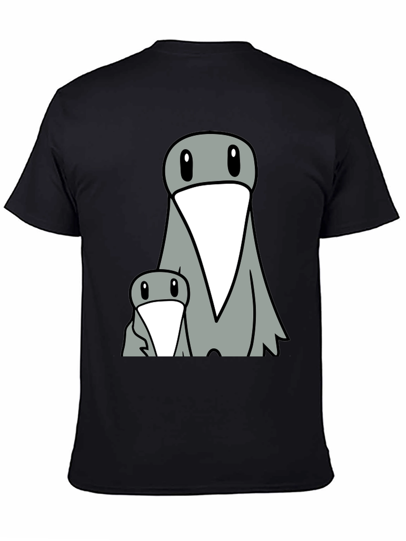 Funny Cartoon Bird Graphic Tee - Black T-Shirt