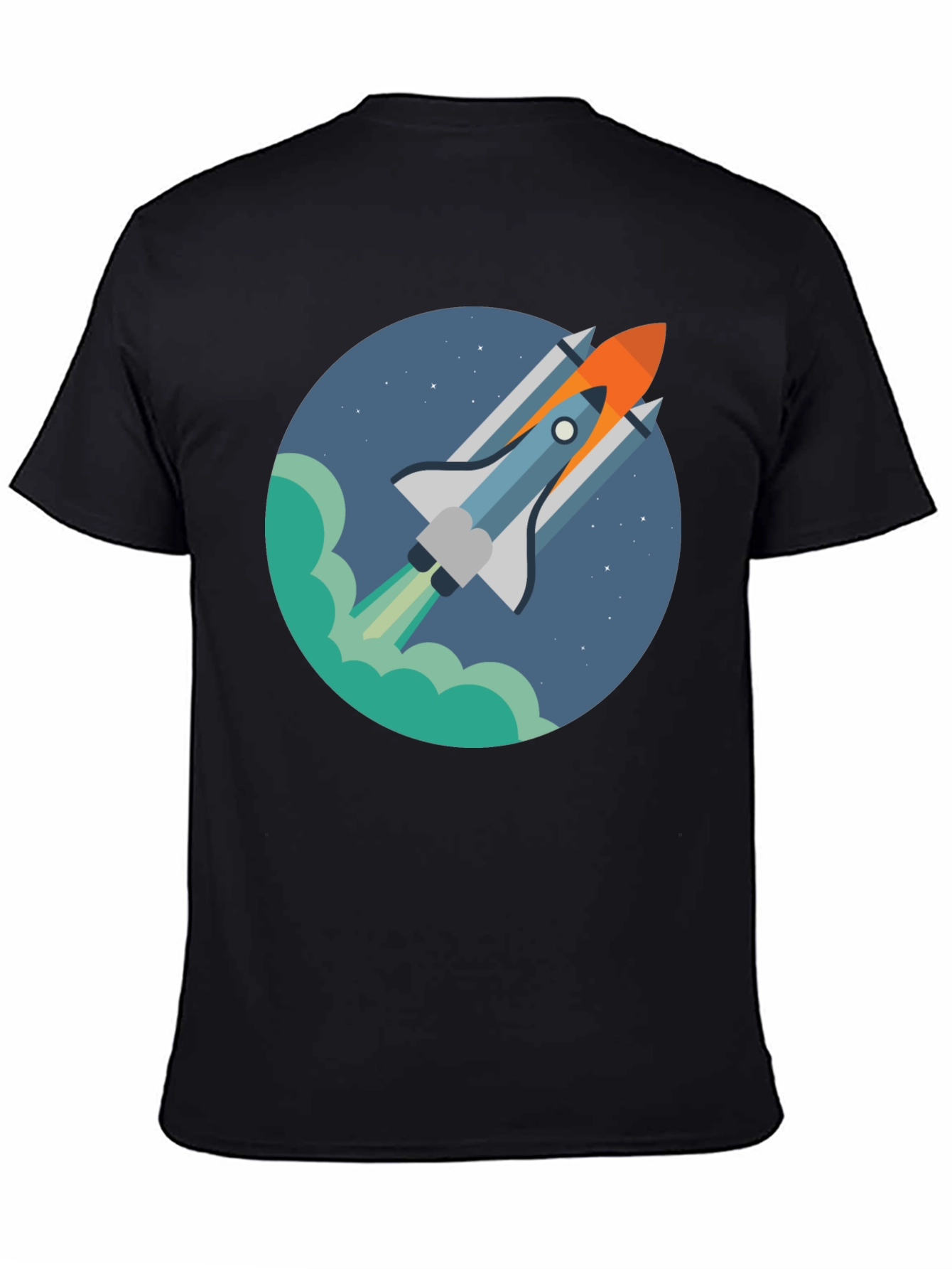 Rocket Launch Graphic Tee - Black Casual Shirt