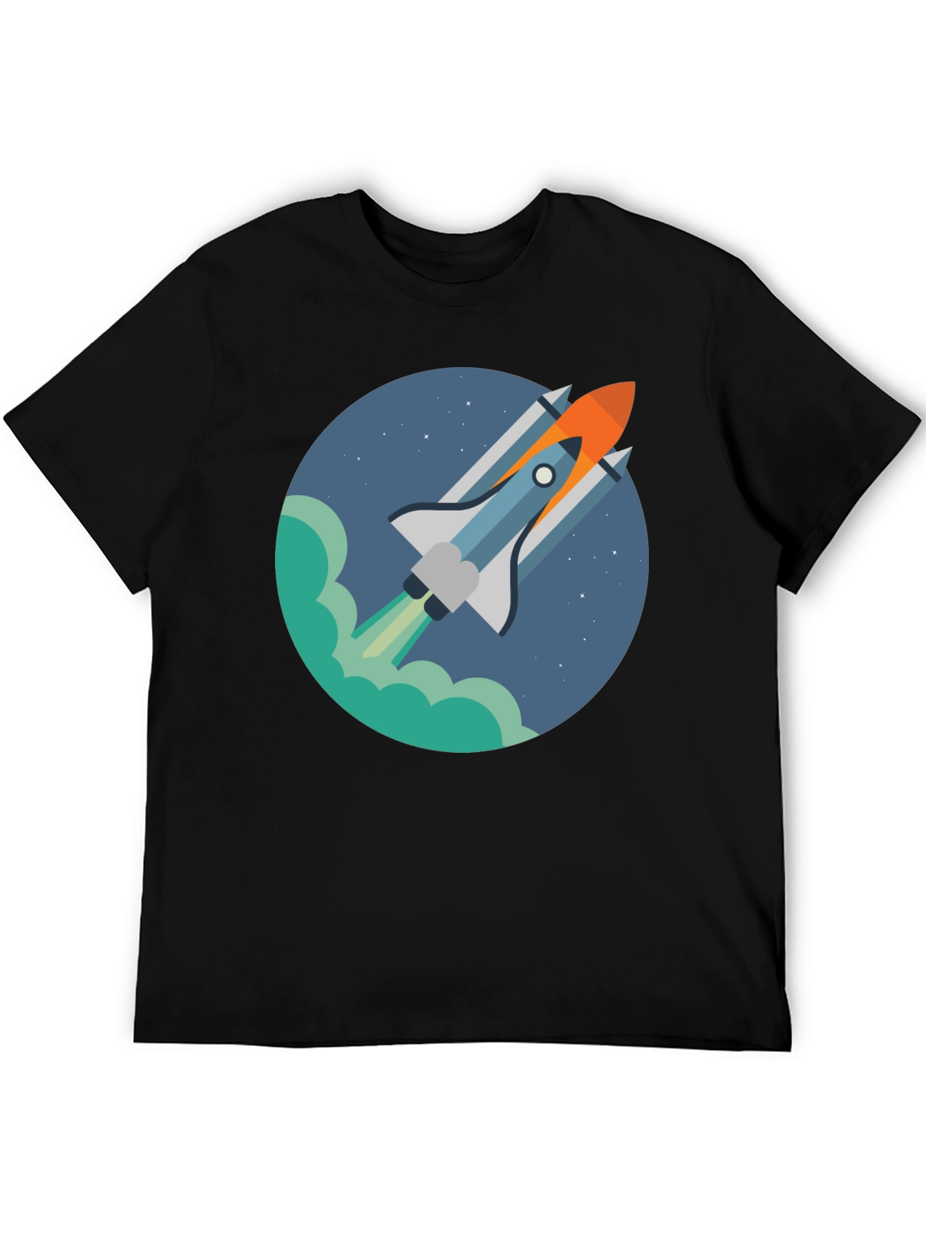 Rocket Launch Graphic Tee - Black Casual Shirt