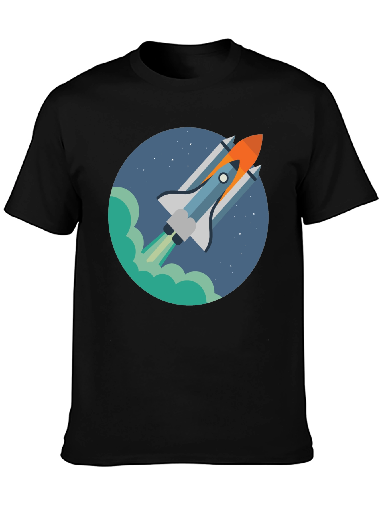 Rocket Launch Graphic Tee - Black Casual Shirt