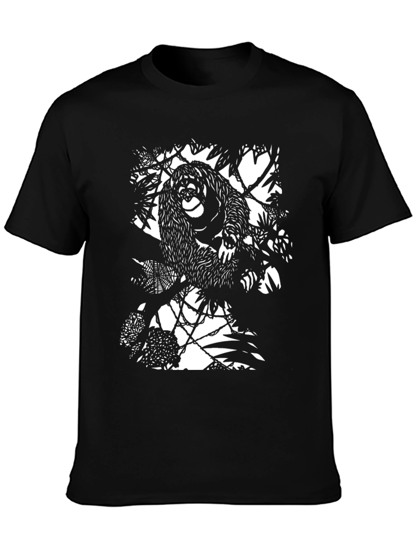 Orangutan Silhouette Tee - Black Graphic T-Shirt