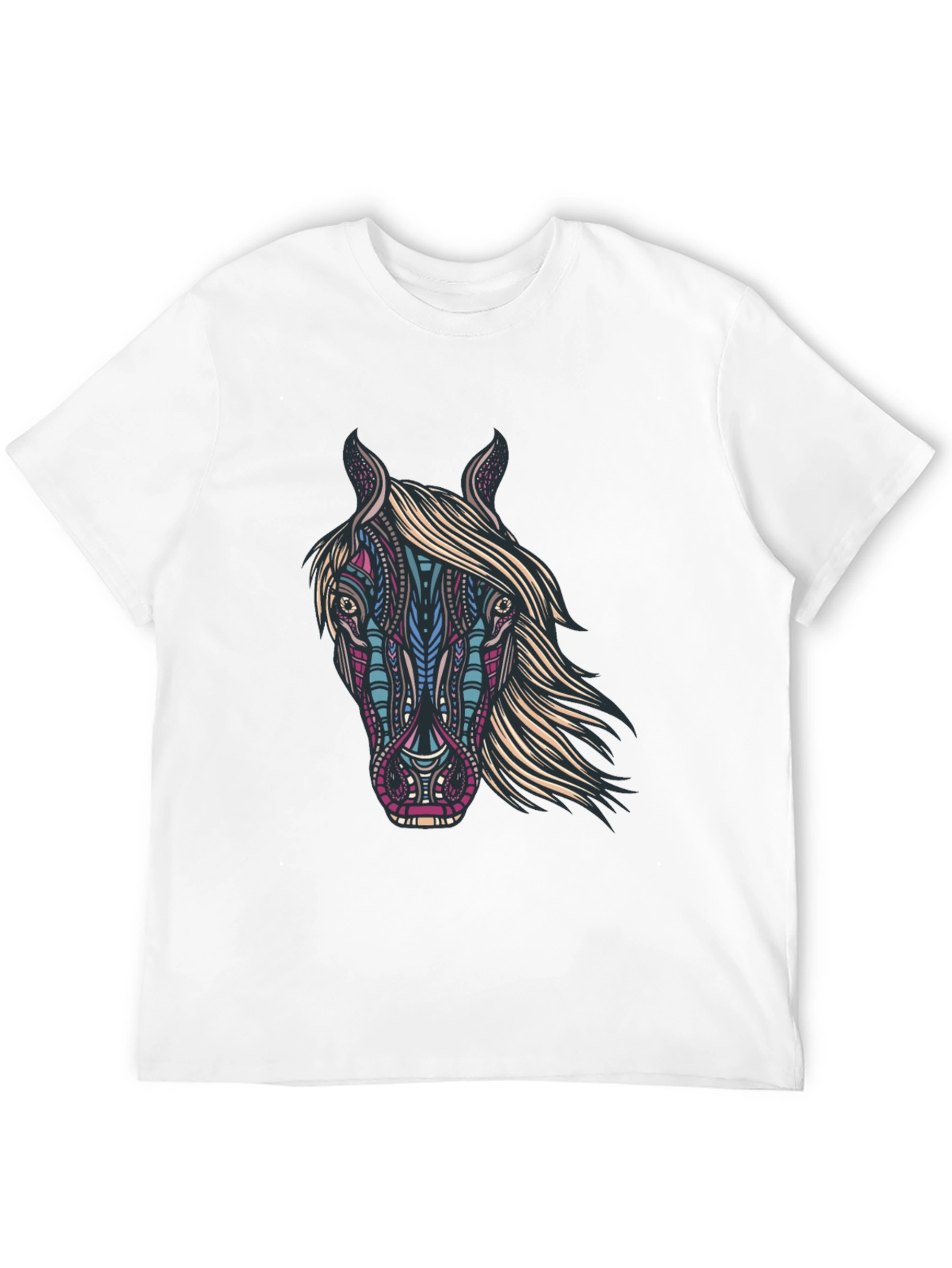Horse Graphic Print Black T-Shirt