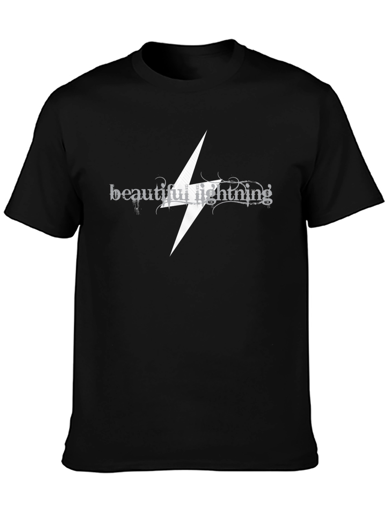 Beautiful Lightning Graphic Black T-Shirt