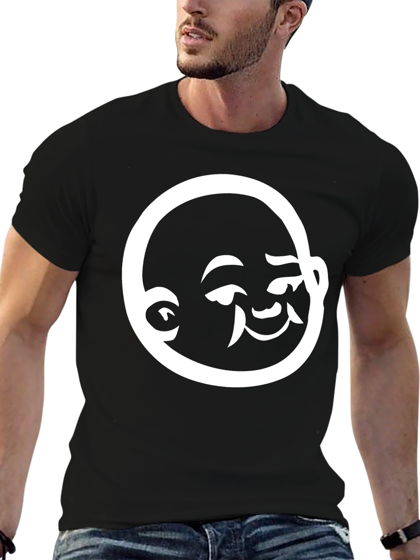 Buddha Graphic Tee - Black Cotton T-Shirt