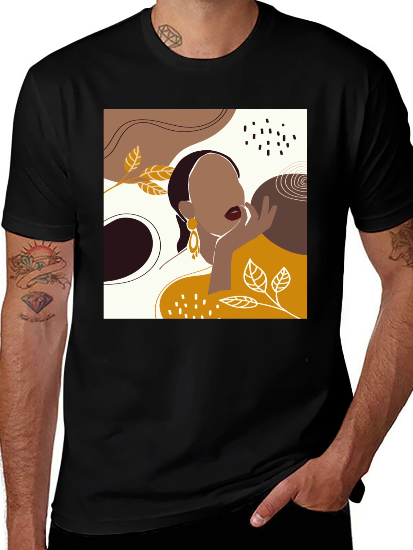 Abstract Woman Graphic Tee - Modern Art T-Shirt