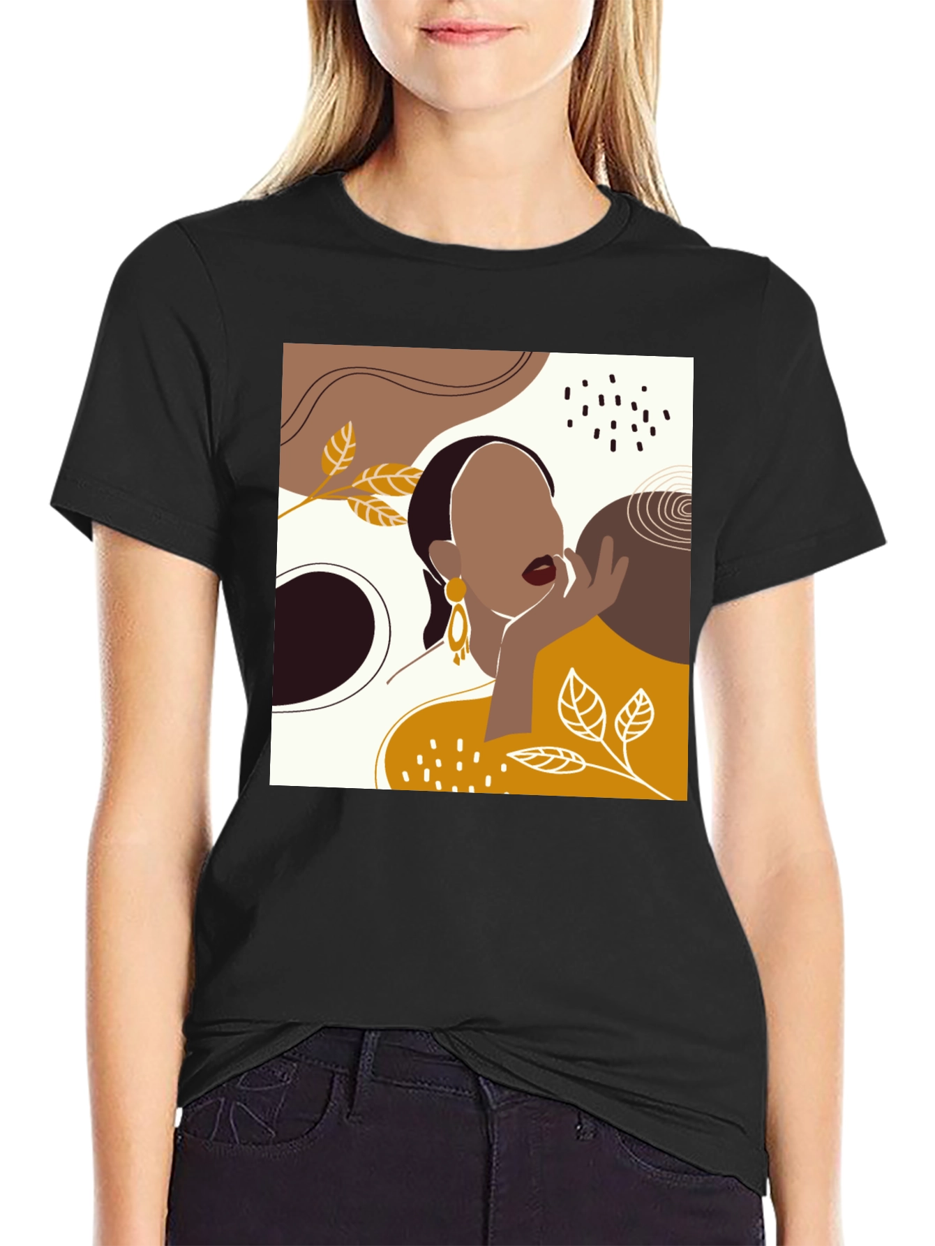 Abstract Woman Graphic Tee - Modern Art T-Shirt