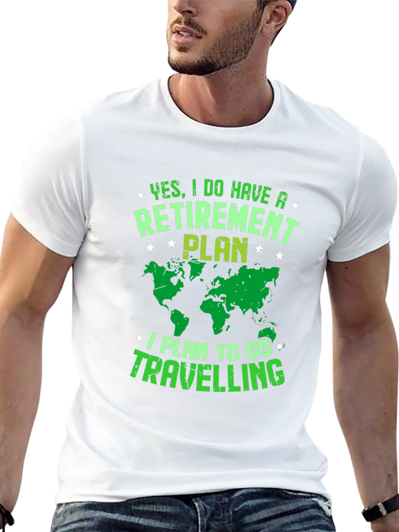 Retirement Plan Travel T-Shirt - Black Graphic Tee