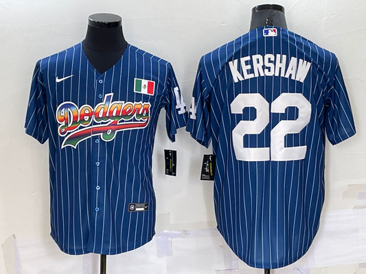 Men's Los Angeles Dodgers Clayton Kershaw #22 Blue Authentic Game Jerseys