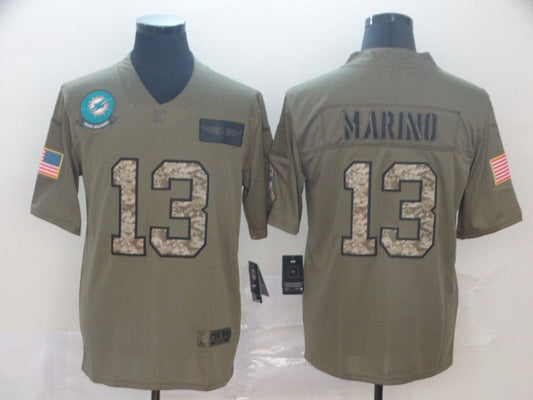 Men's Miami Dolphins Dan Marino #13 Brown Game Player Jerseys