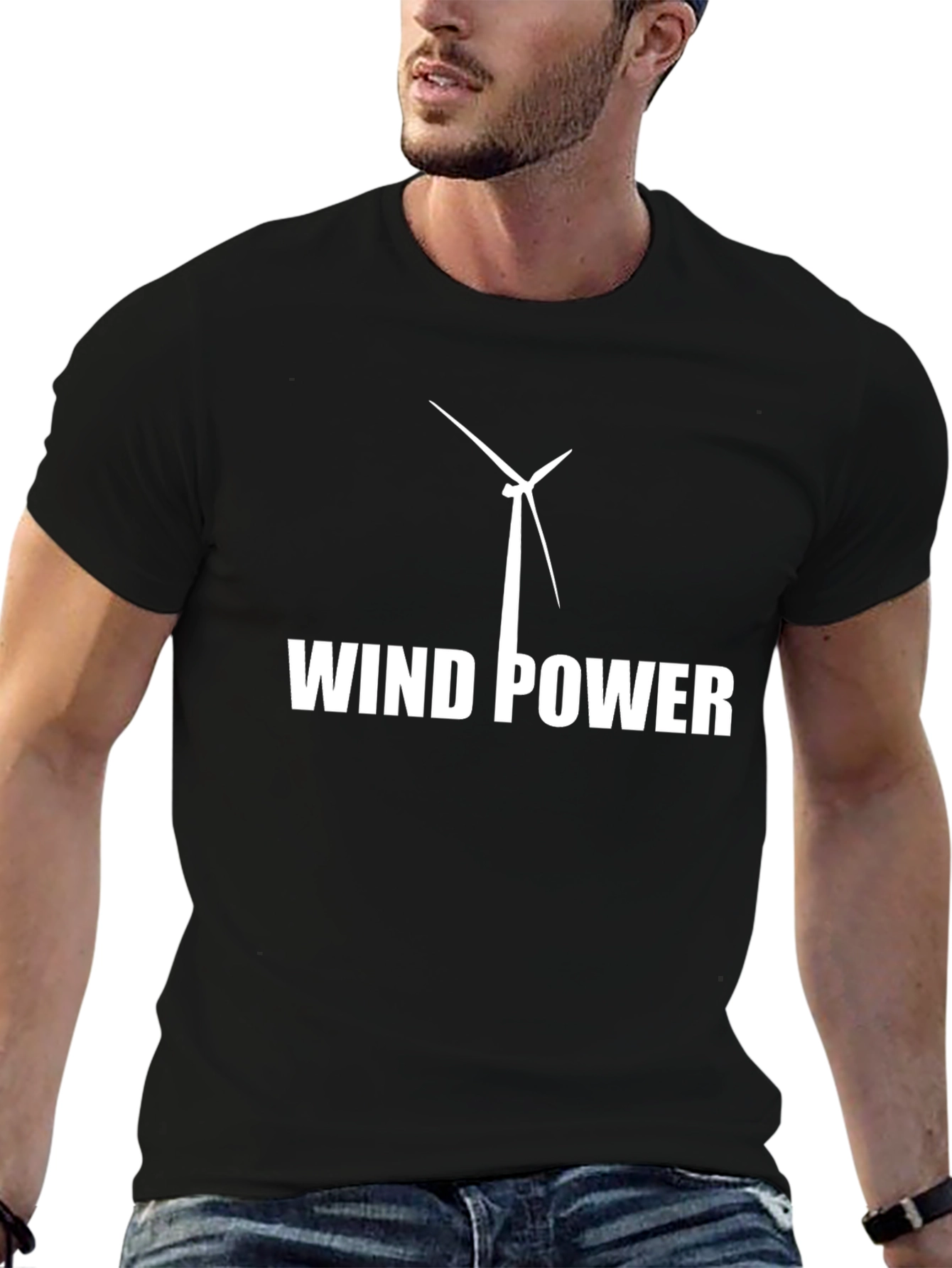 Wind Power Turbine Graphic Tee - Eco Friendly Fashion