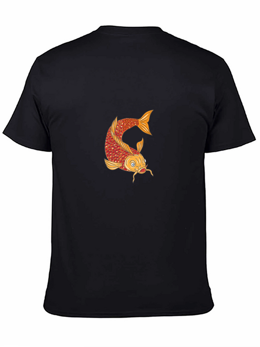 Koi Fish Graphic T-Shirt - Mens Black Tee
