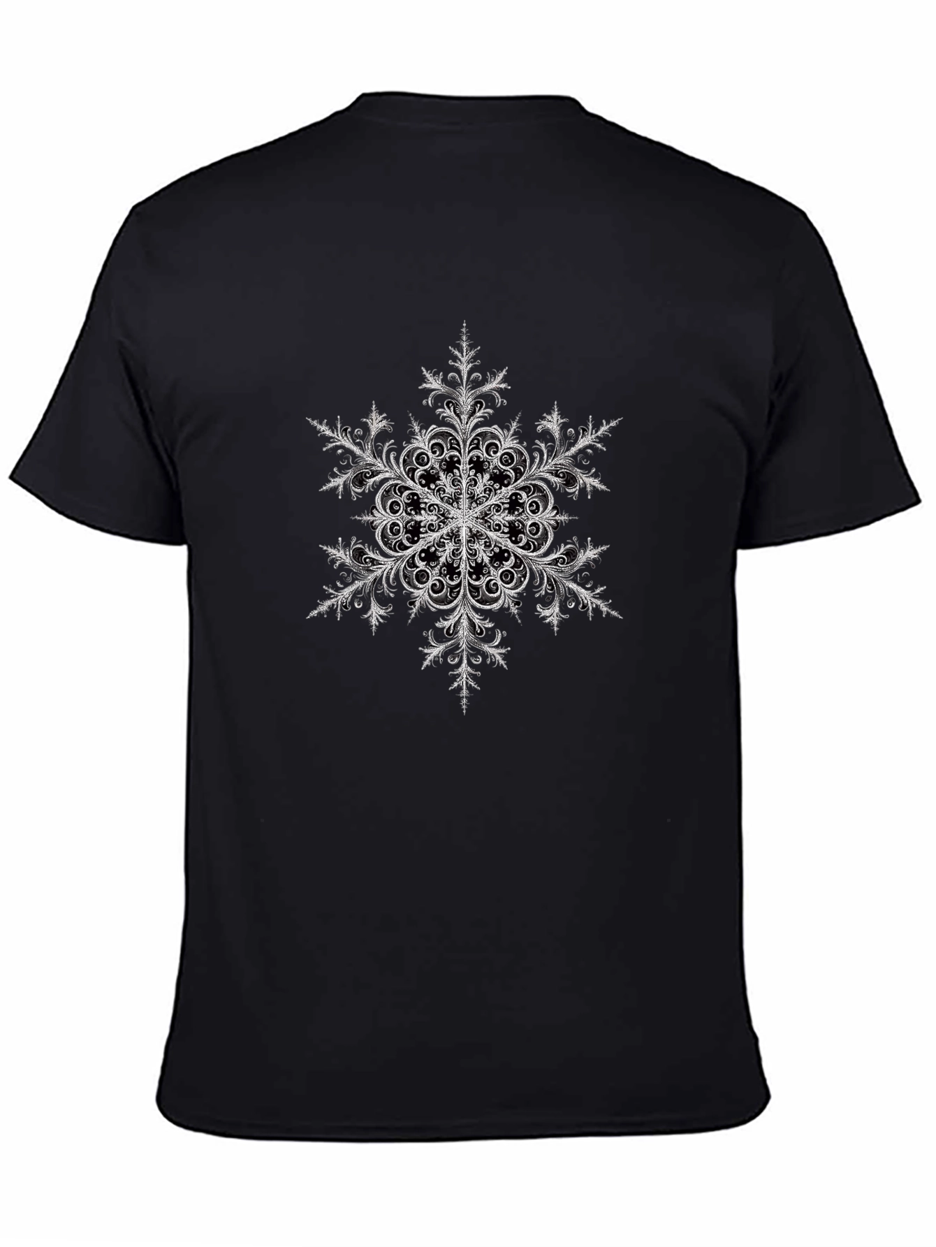 Snowflake Graphic Print Black T-Shirt