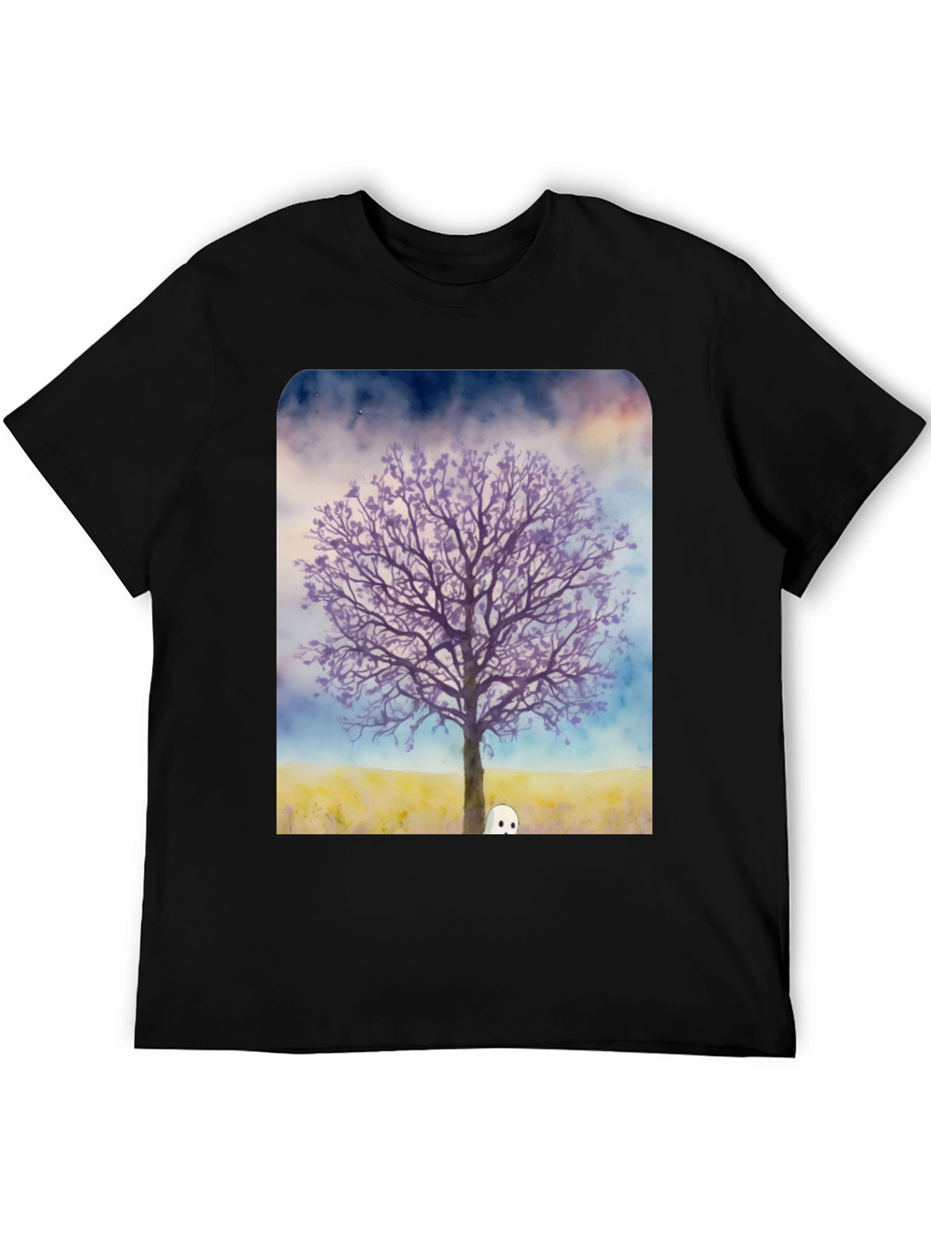Ghostly Tree Graphic Tee - Mens Black T-Shirt