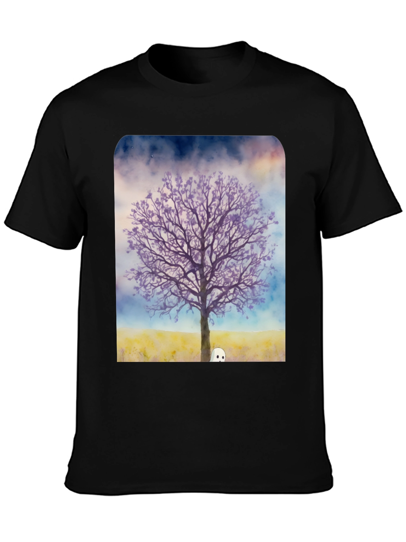 Ghostly Tree Graphic Tee - Mens Black T-Shirt