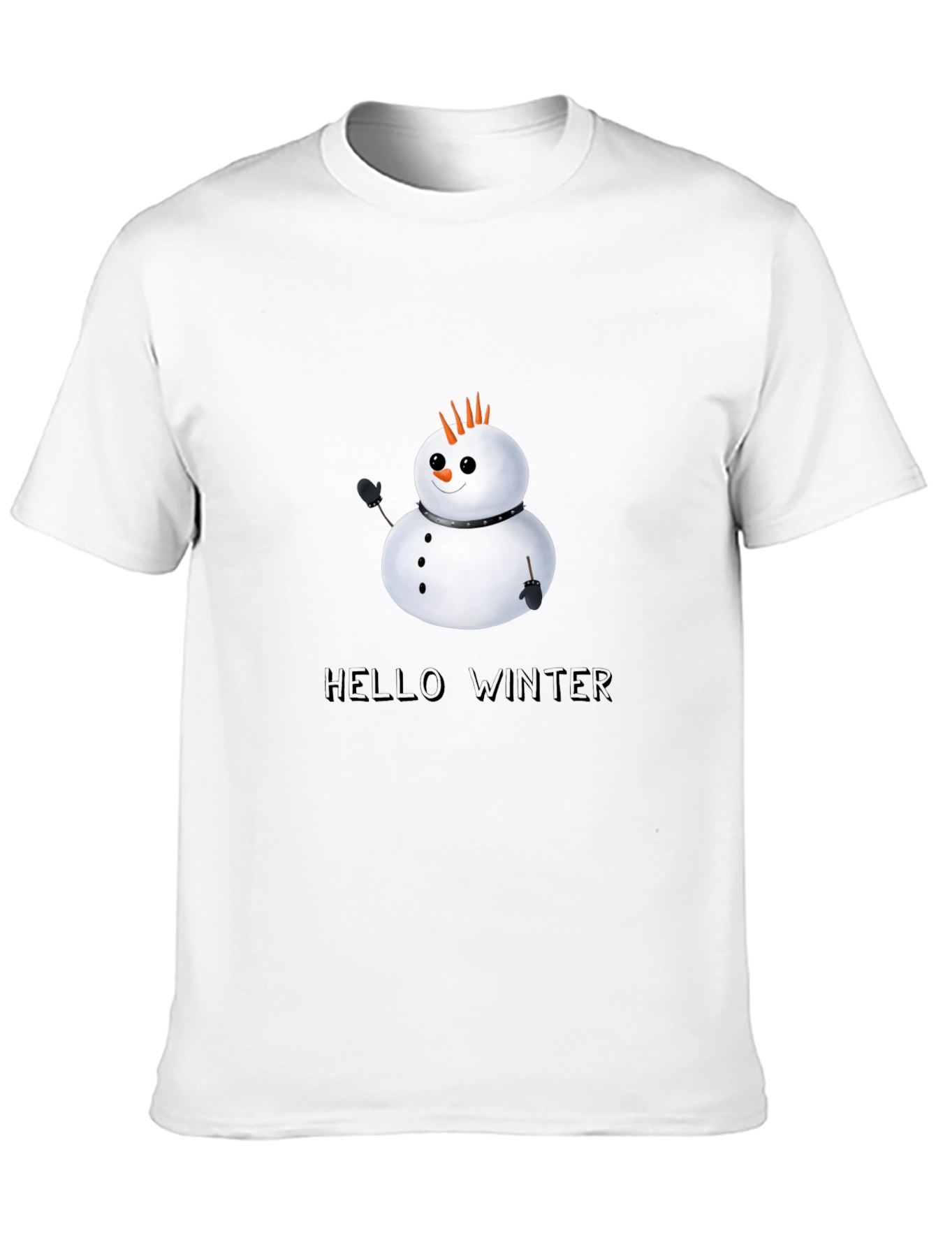 Hello Winter Punk Snowman Graphic Tee