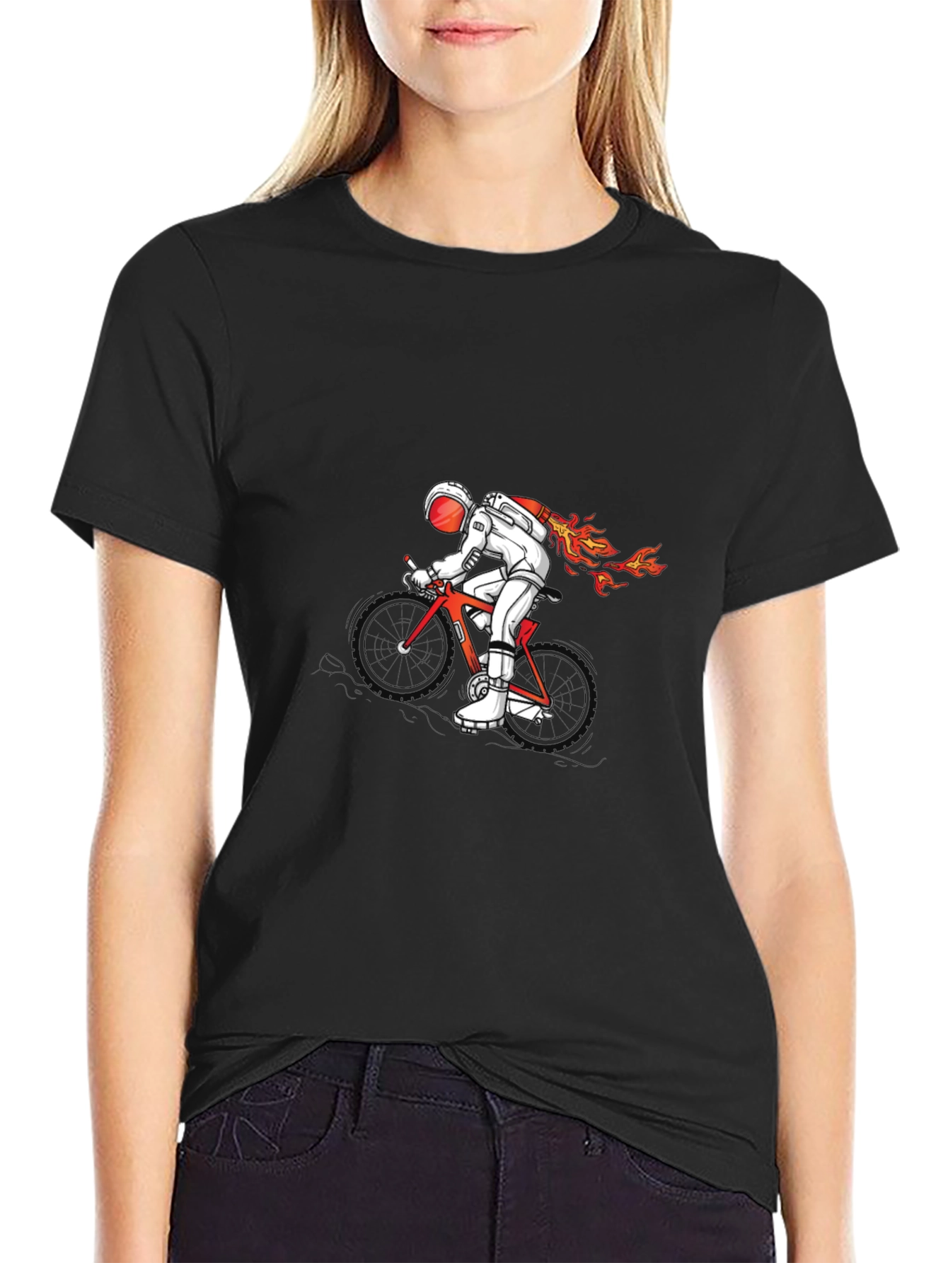 Astronaut Biker T-Shirt - Space Rocket Ride
