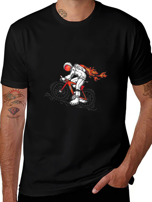 Astronaut Biker T-Shirt - Space Rocket Ride