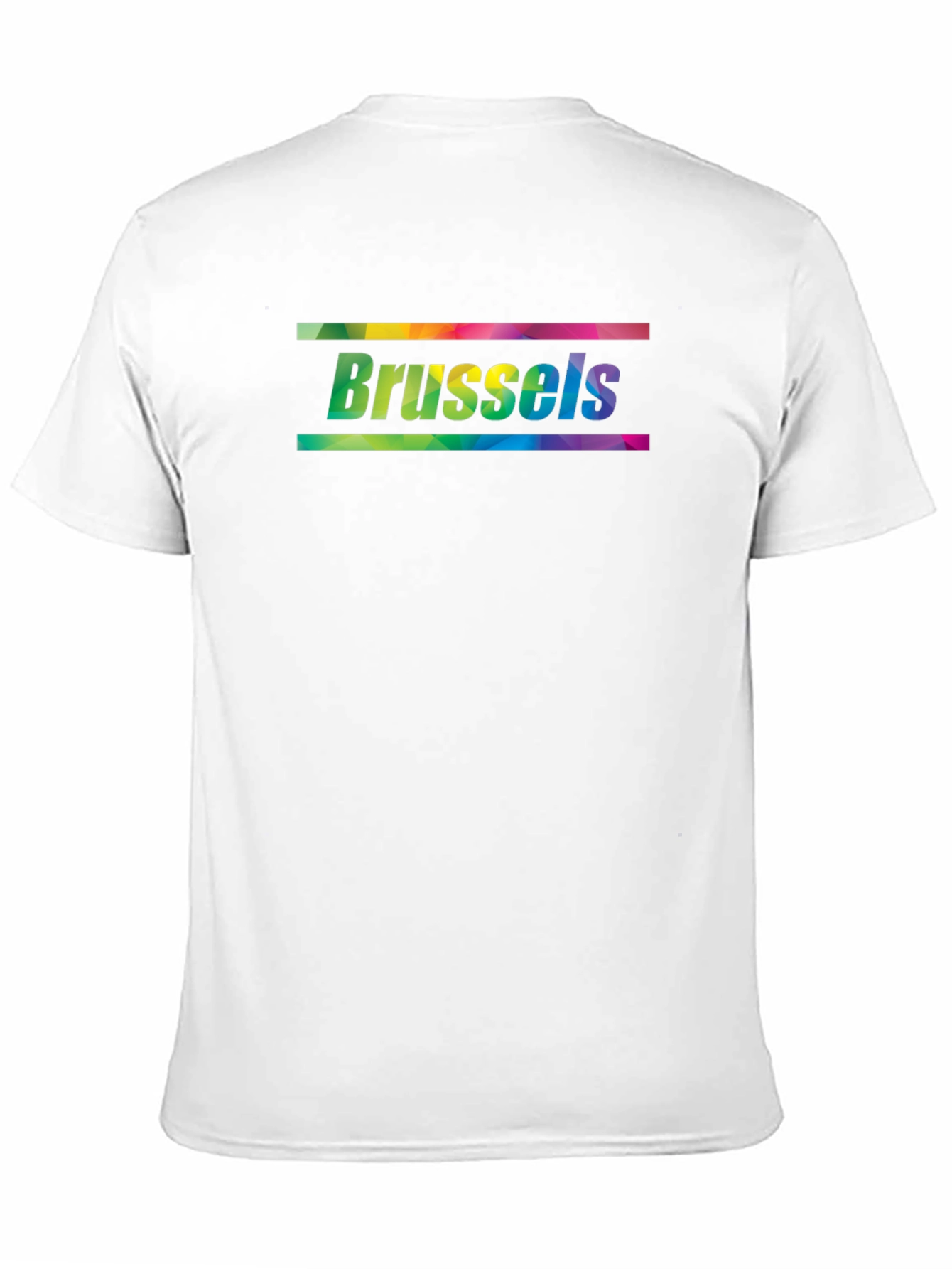 Brussels Pride T-Shirt - Rainbow Text Black Tee