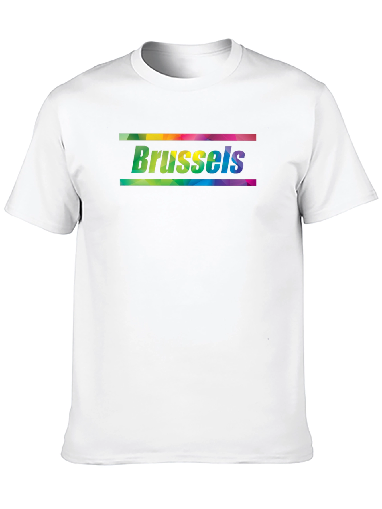 Brussels Pride T-Shirt - Rainbow Text Black Tee