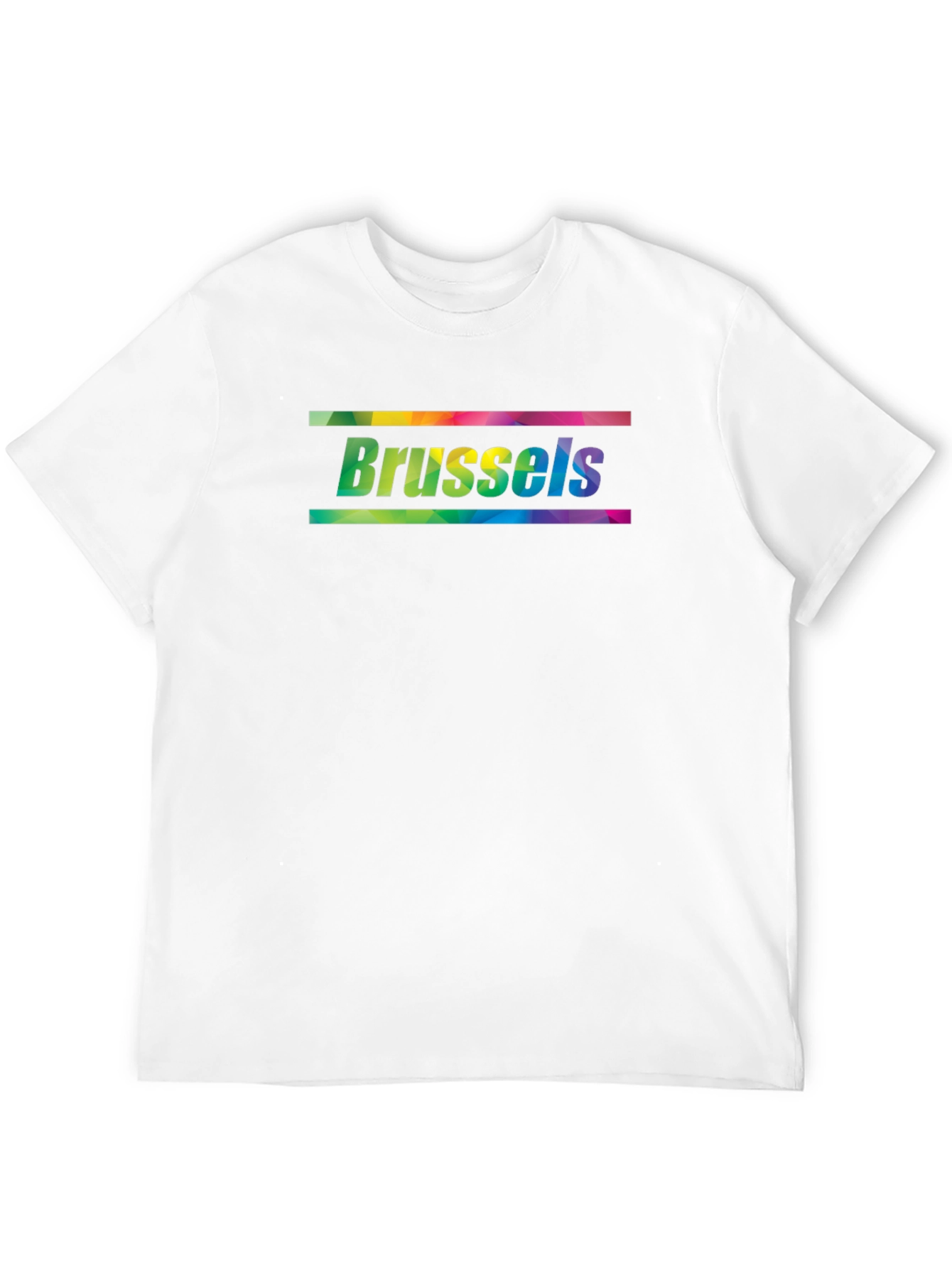 Brussels Pride T-Shirt - Rainbow Text Black Tee