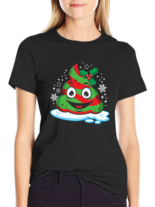 Christmas Poop Emoji T-Shirt - Festive Holiday Tee