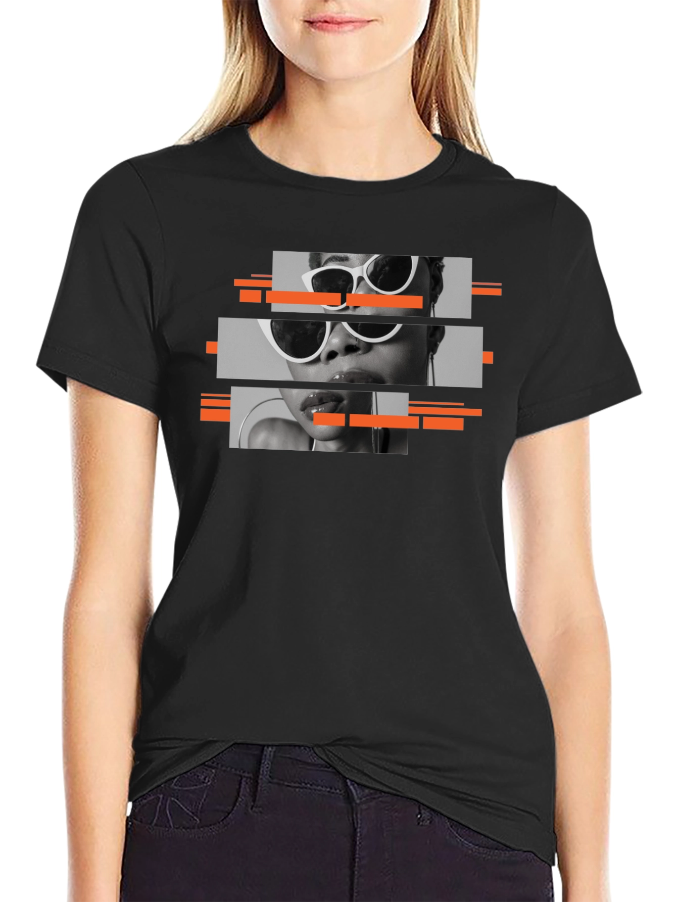 Stylish Black T-Shirt with Graphic Print