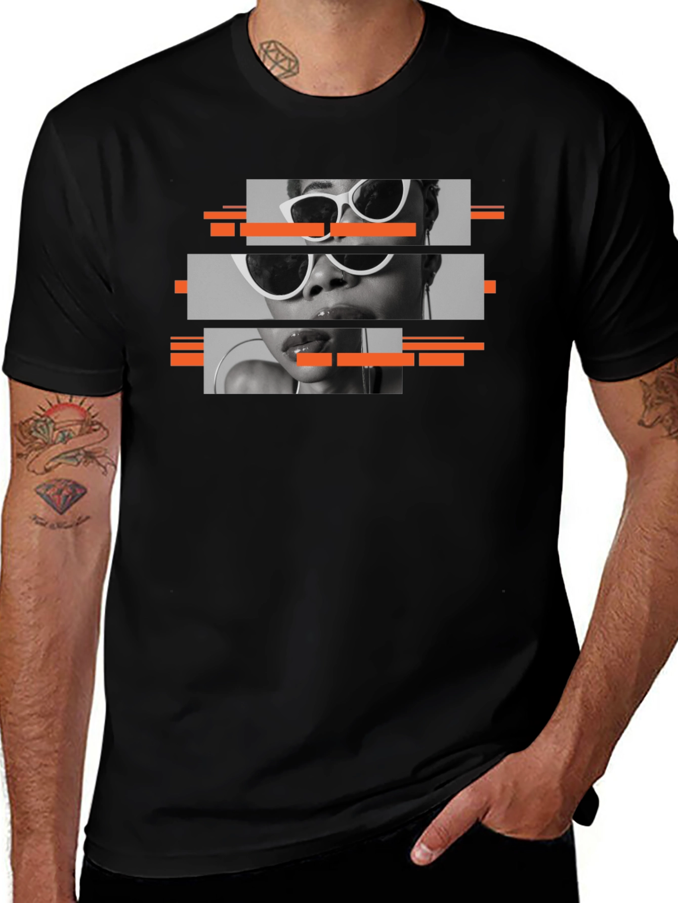 Stylish Black T-Shirt with Graphic Print