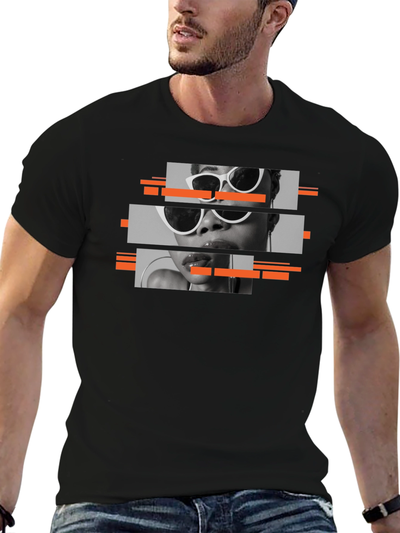 Stylish Black T-Shirt with Graphic Print