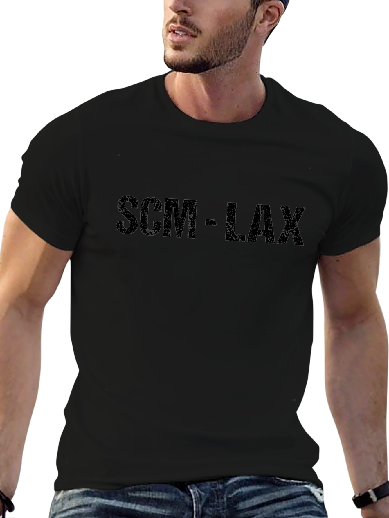 SCM-LAX Black Graphic Tee Shirt