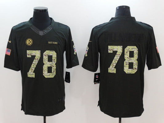 Men's Pittsburgh Steelers Alejandro Villanueva #78 Black Authentic Game Jerseys