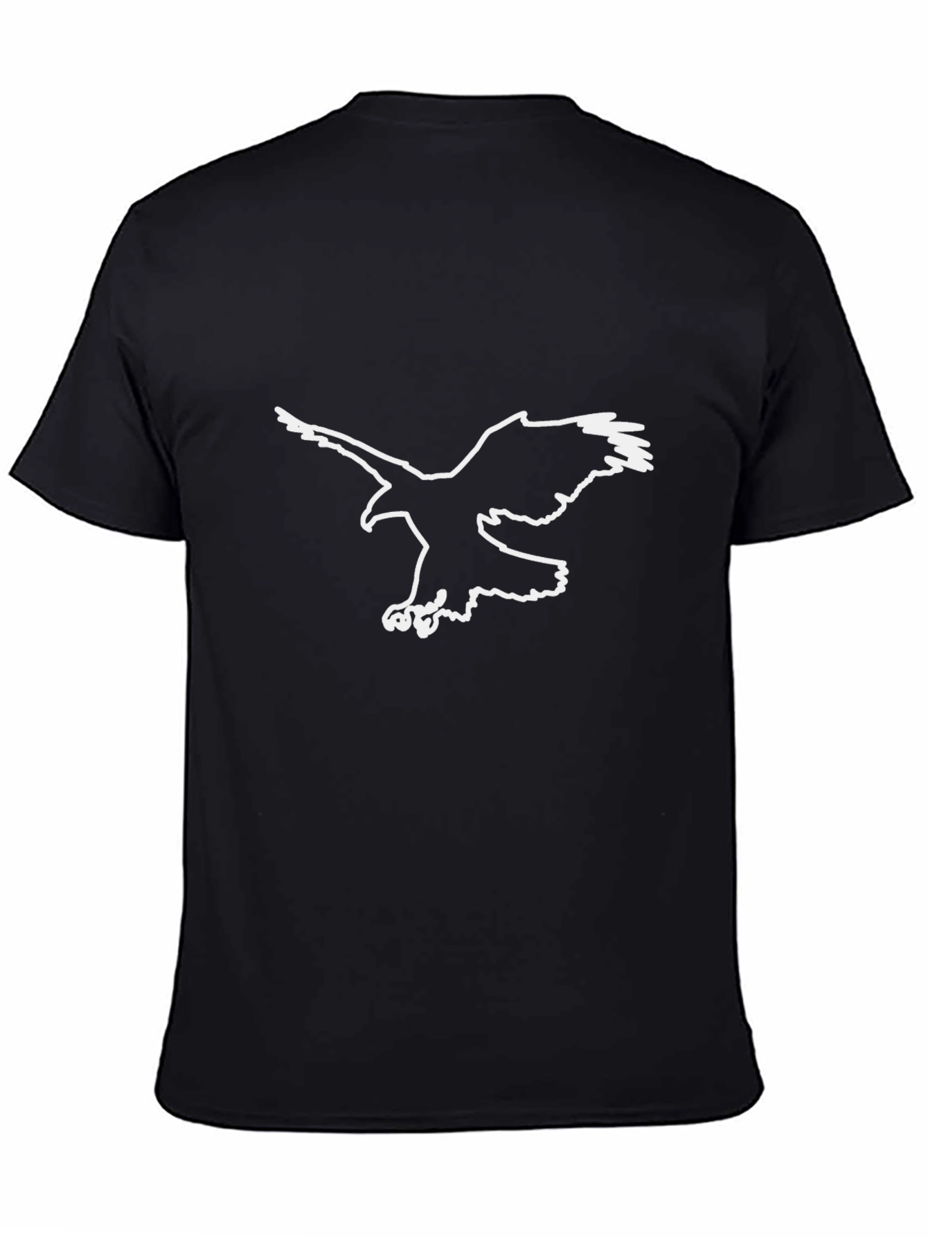 Mens Black T-Shirt with Eagle Graphic