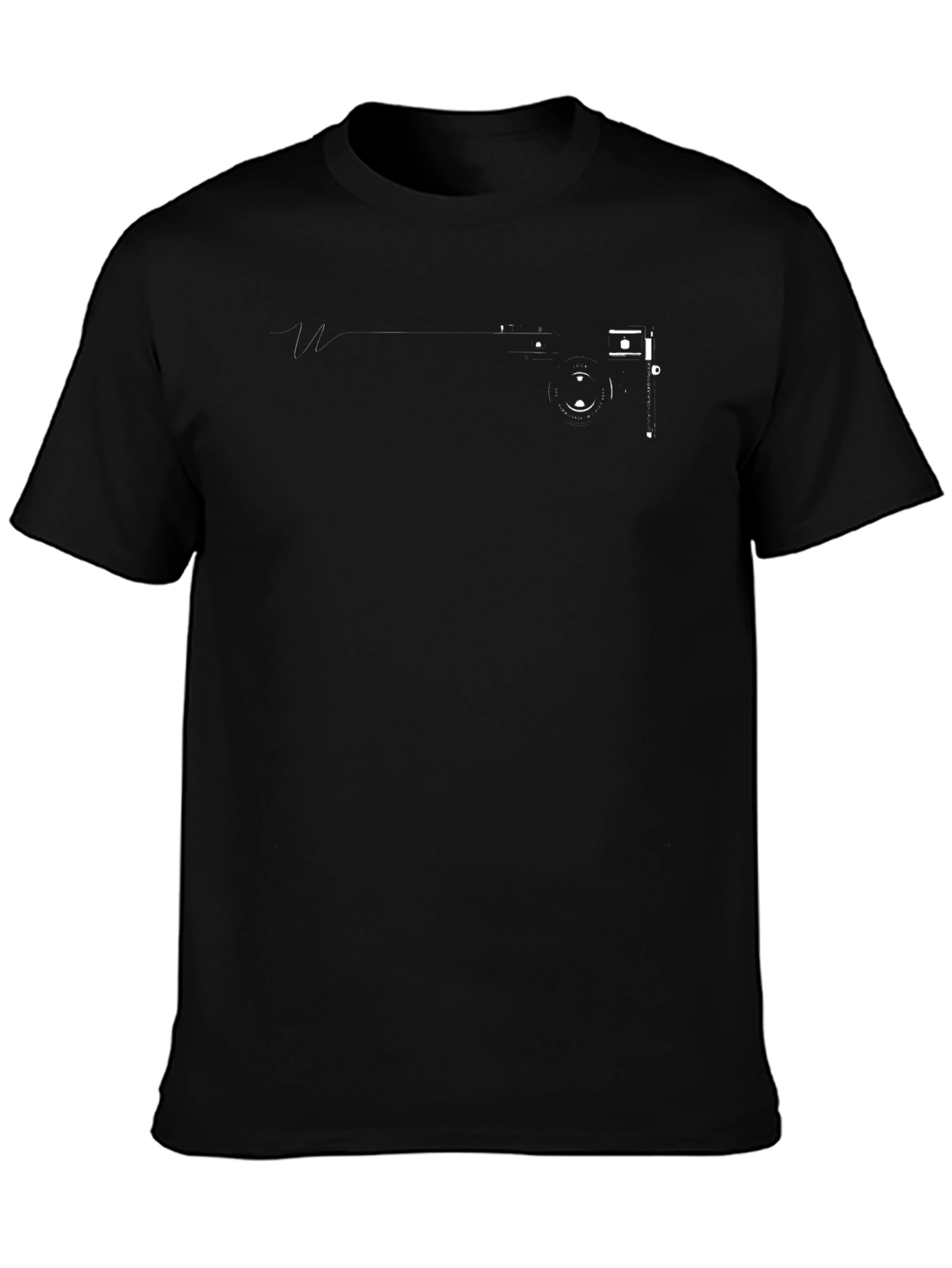 Mens Black Camera Graphic Tee