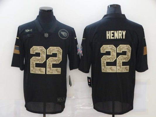 Men's Tennessee Titans Derrick Henry #22 Black Authentic Game Jerseys