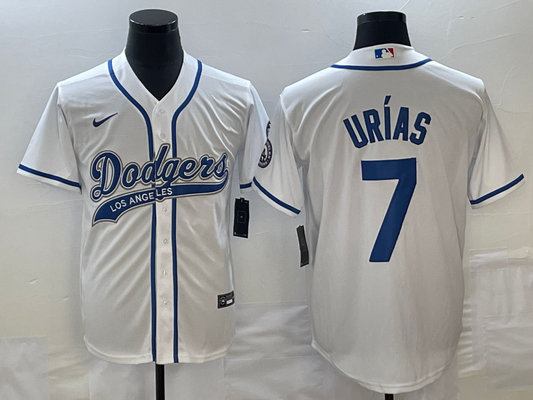 Men's Los Angeles Dodgers Julio Urias #7 White Player Jerseys Joint Edition