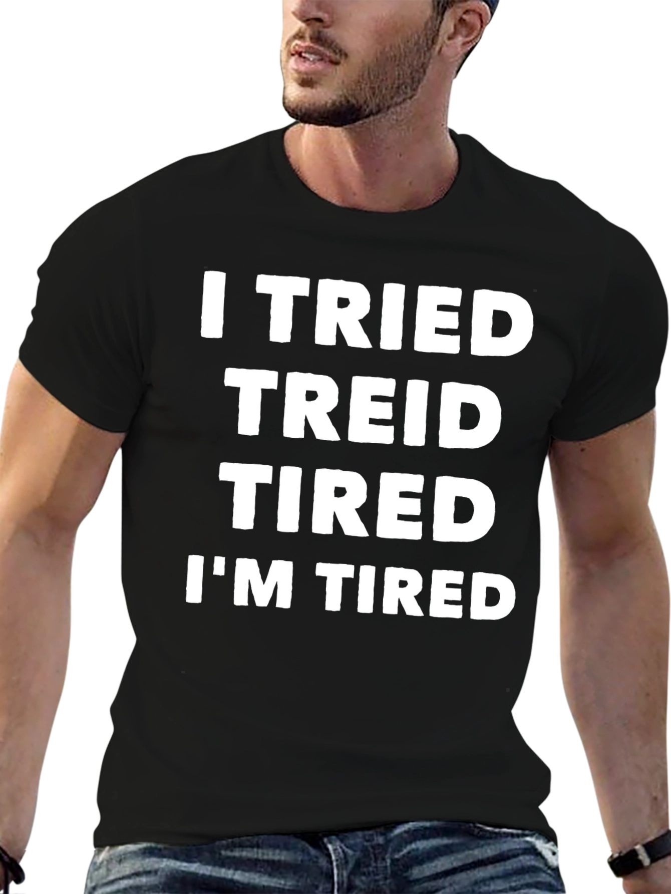 Funny I Tried Mens Black Graphic T-Shirt