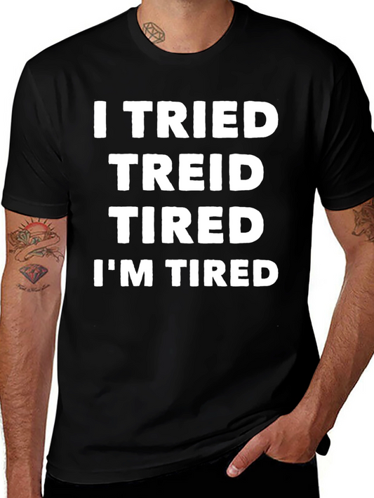 Funny I Tried Mens Black Graphic T-Shirt