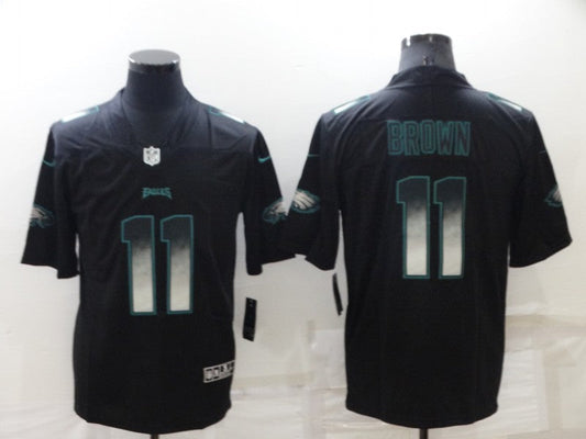 Men's Philadelphia Eagles #11 A.J. Brown Black Player Game Jerseys
