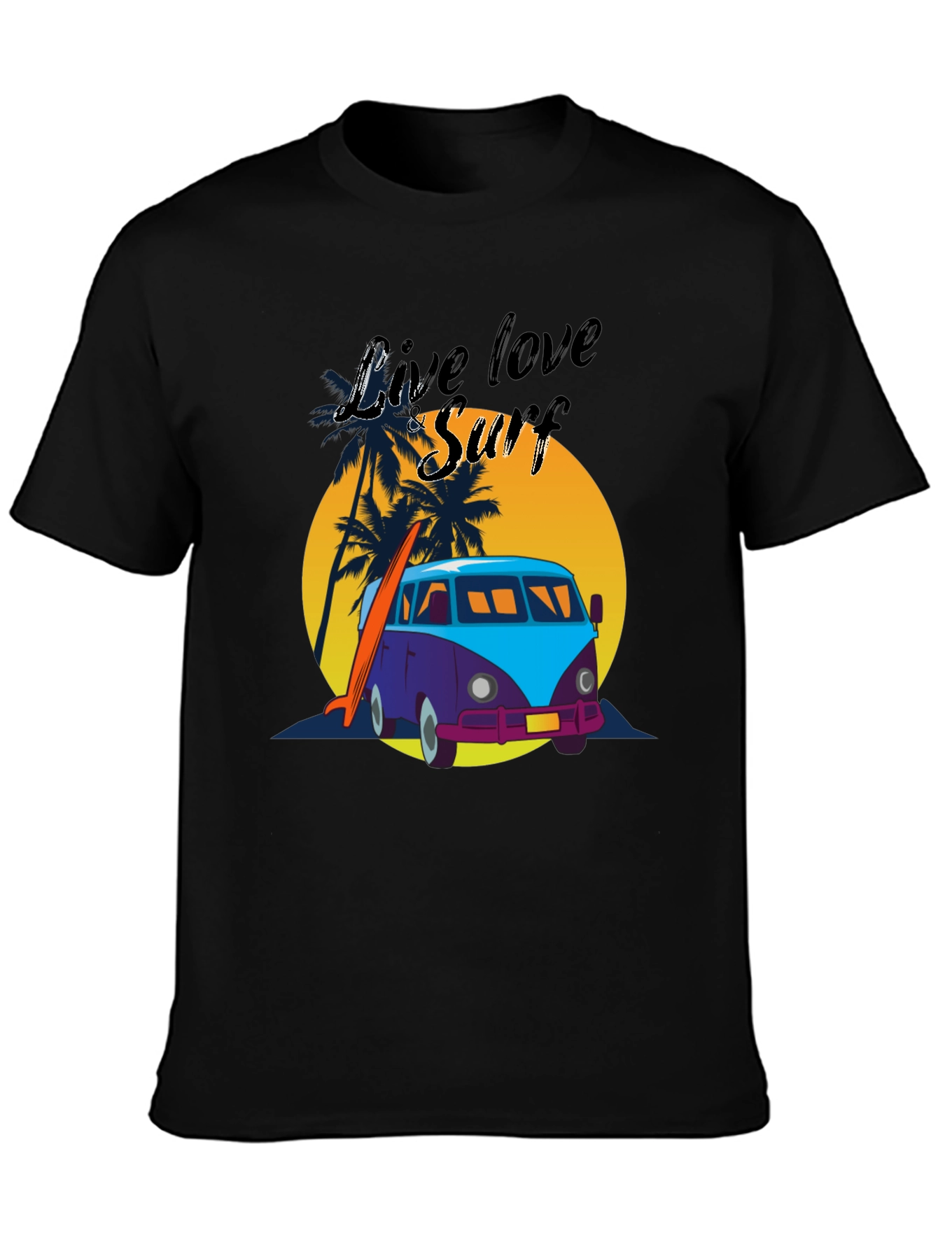 Live Love Surf Tee - Retro Van Beach Vibes