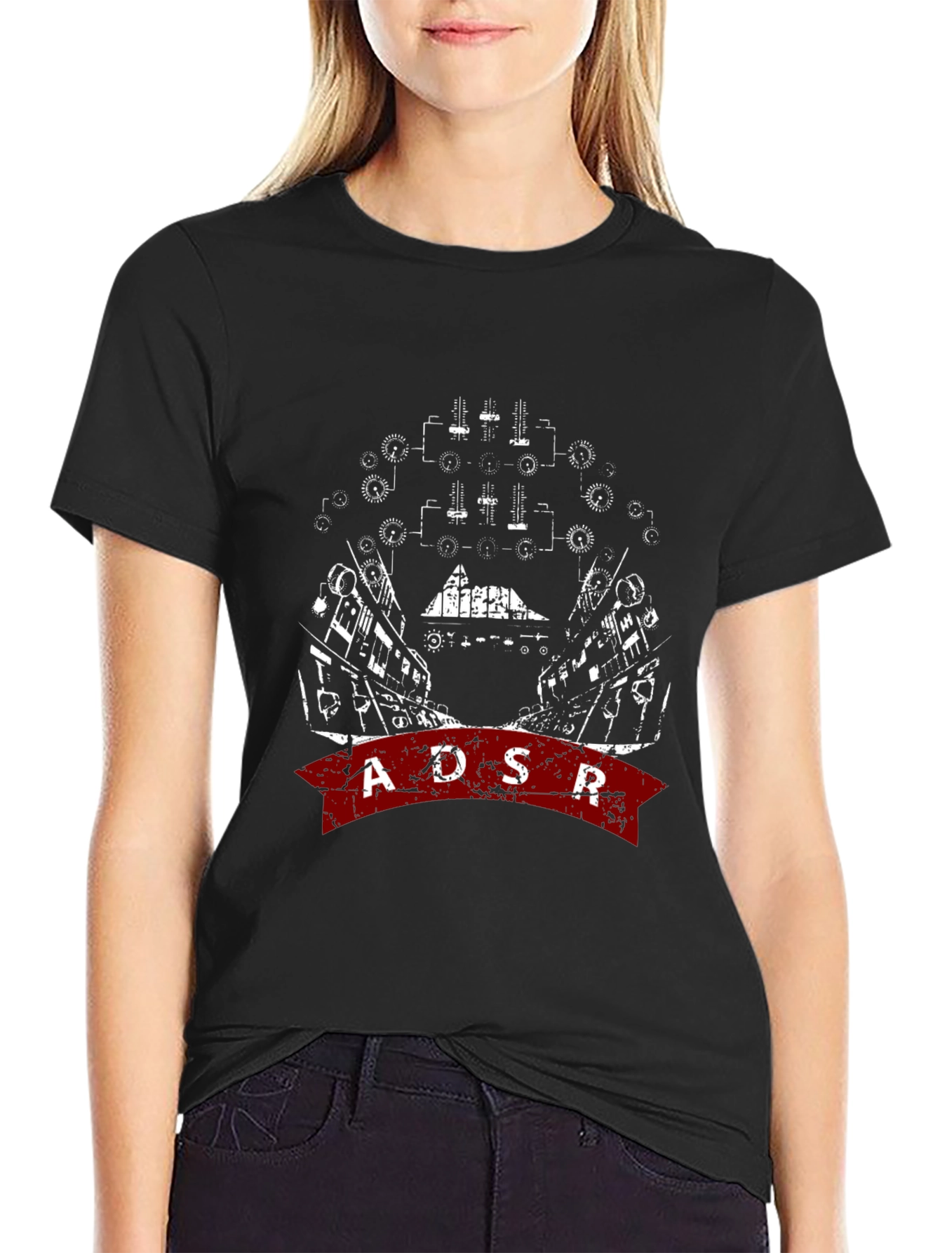 ADSR Graphic Print Black T-Shirt