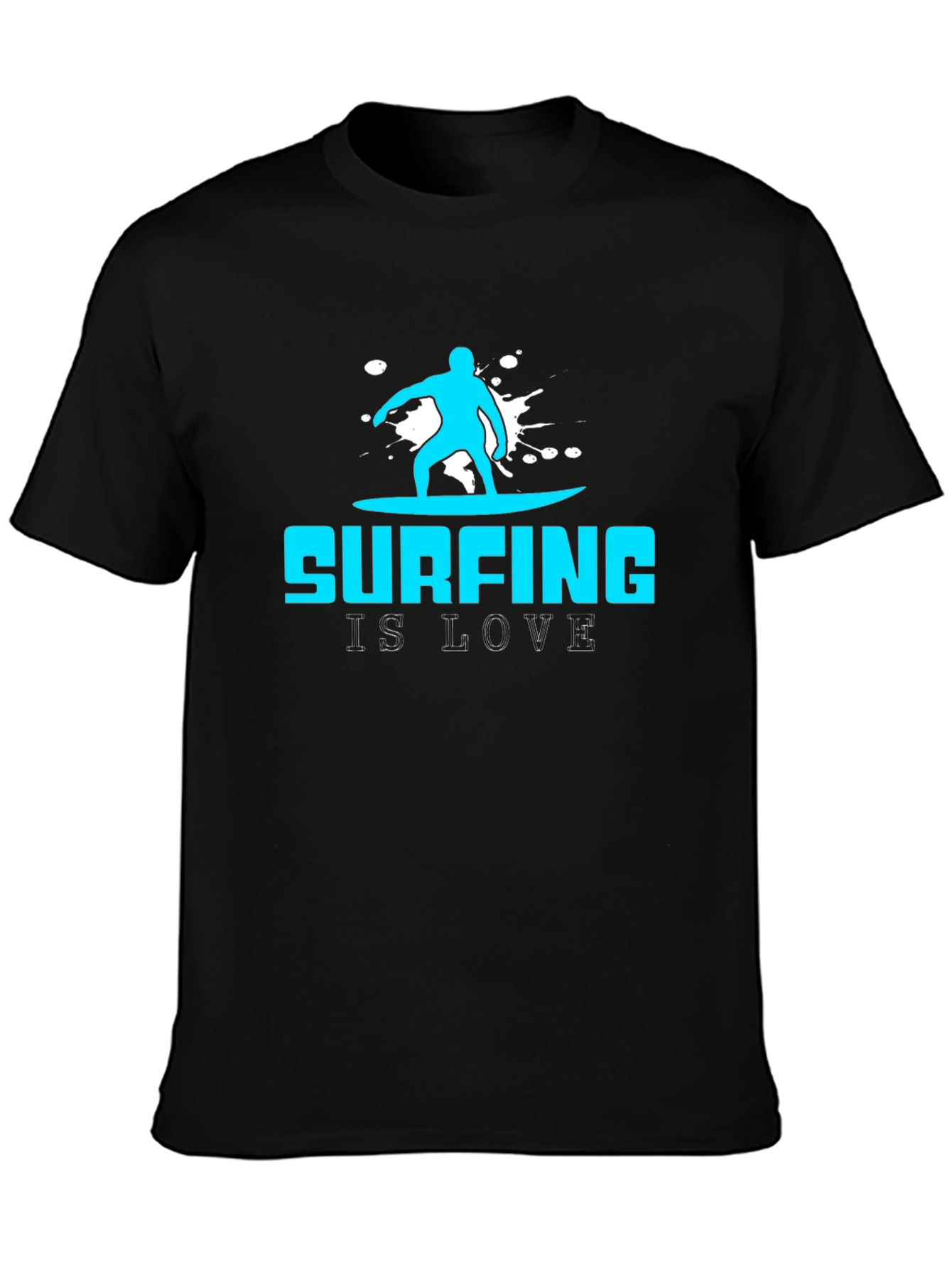 Surfing is Love Graphic Tee - Black