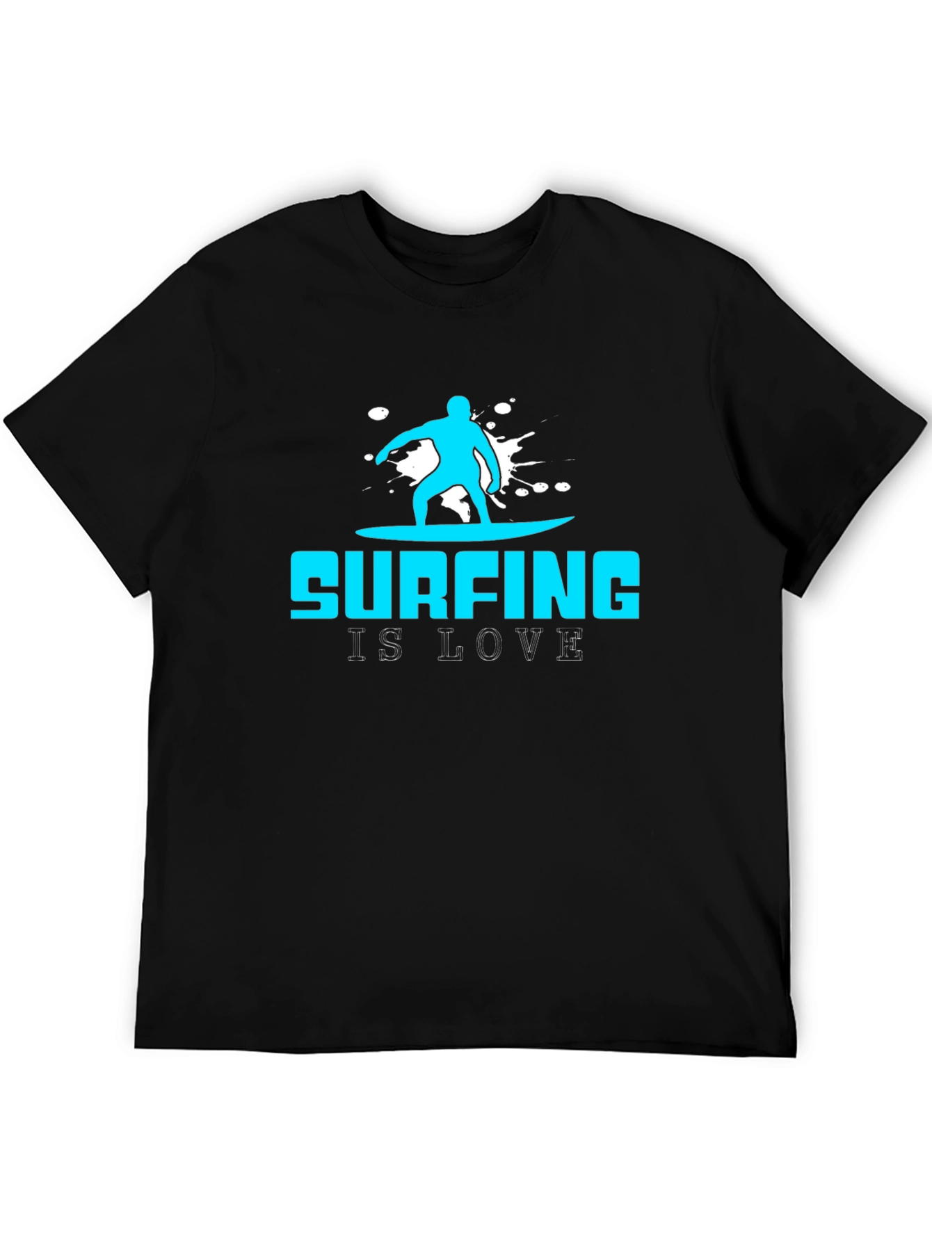 Surfing is Love Graphic Tee - Black