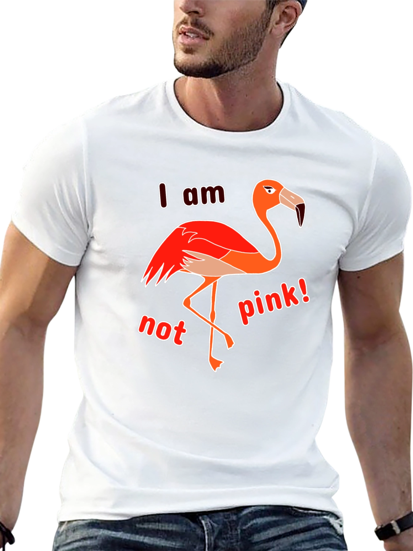 I Am Not Pink! Funny Flamingo Graphic Tee