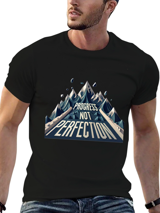 Progress Not Perfection Mountain Graphic T-Shirt