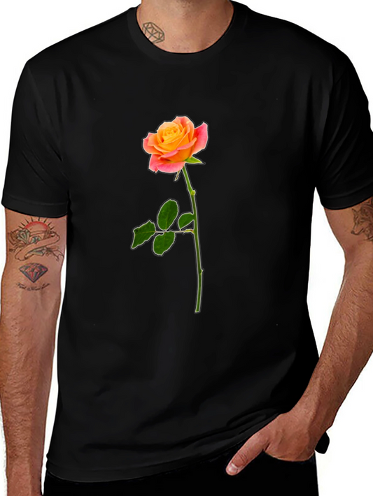 Rose Graphic Black T-Shirt