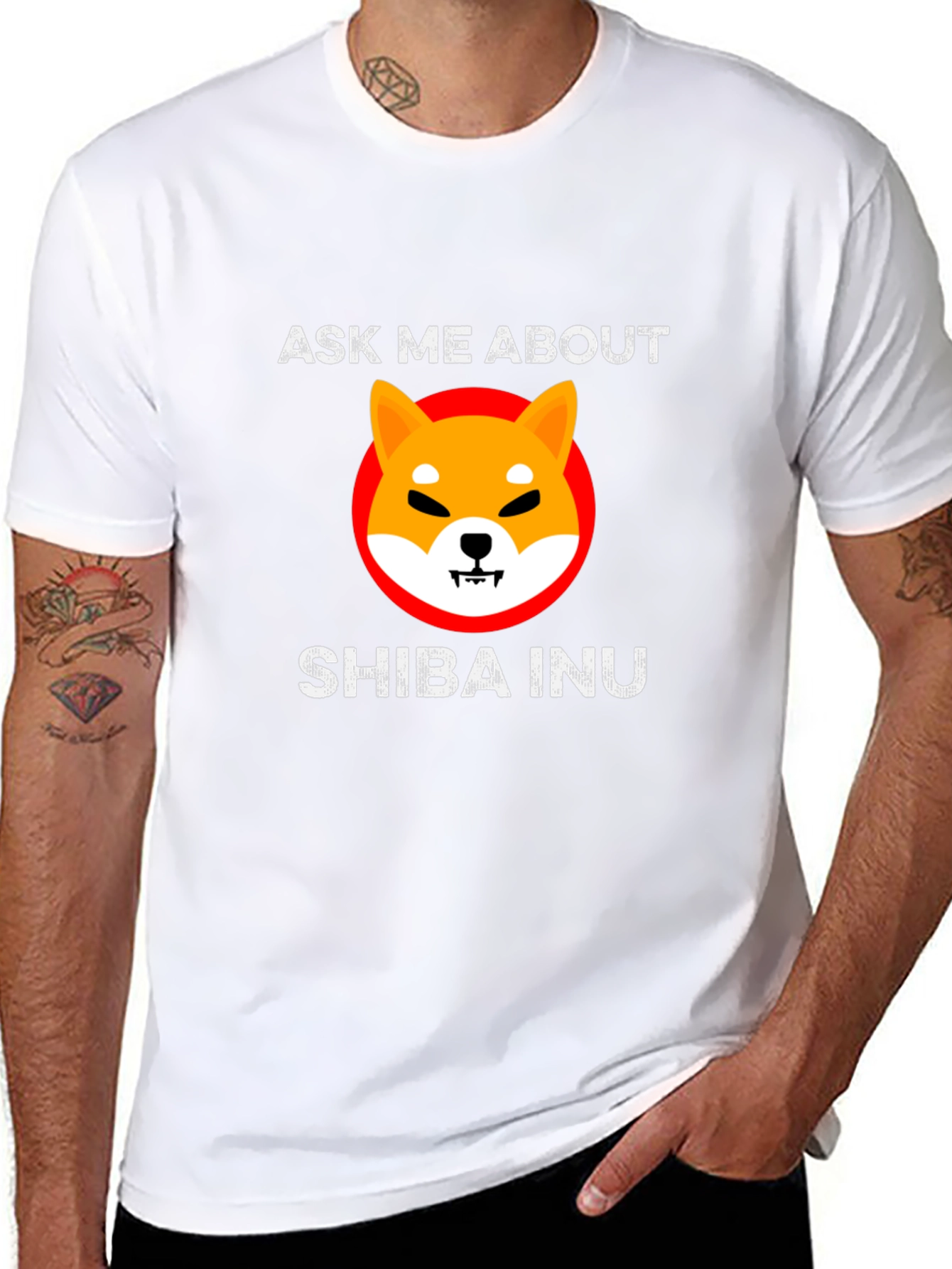 Ask Me About Shiba Inu Black T-Shirt