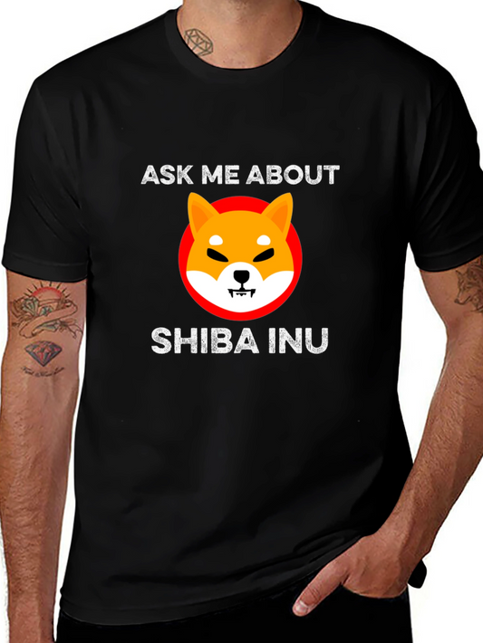 Ask Me About Shiba Inu Black T-Shirt