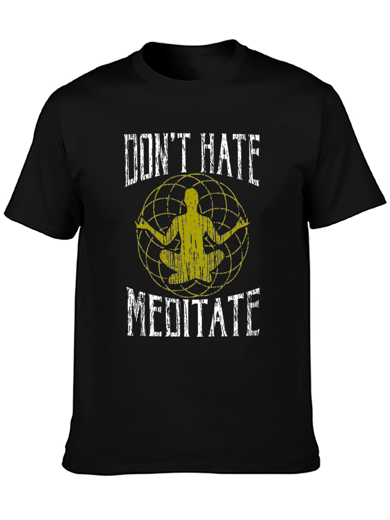Dont Hate Meditate Black Graphic T-Shirt