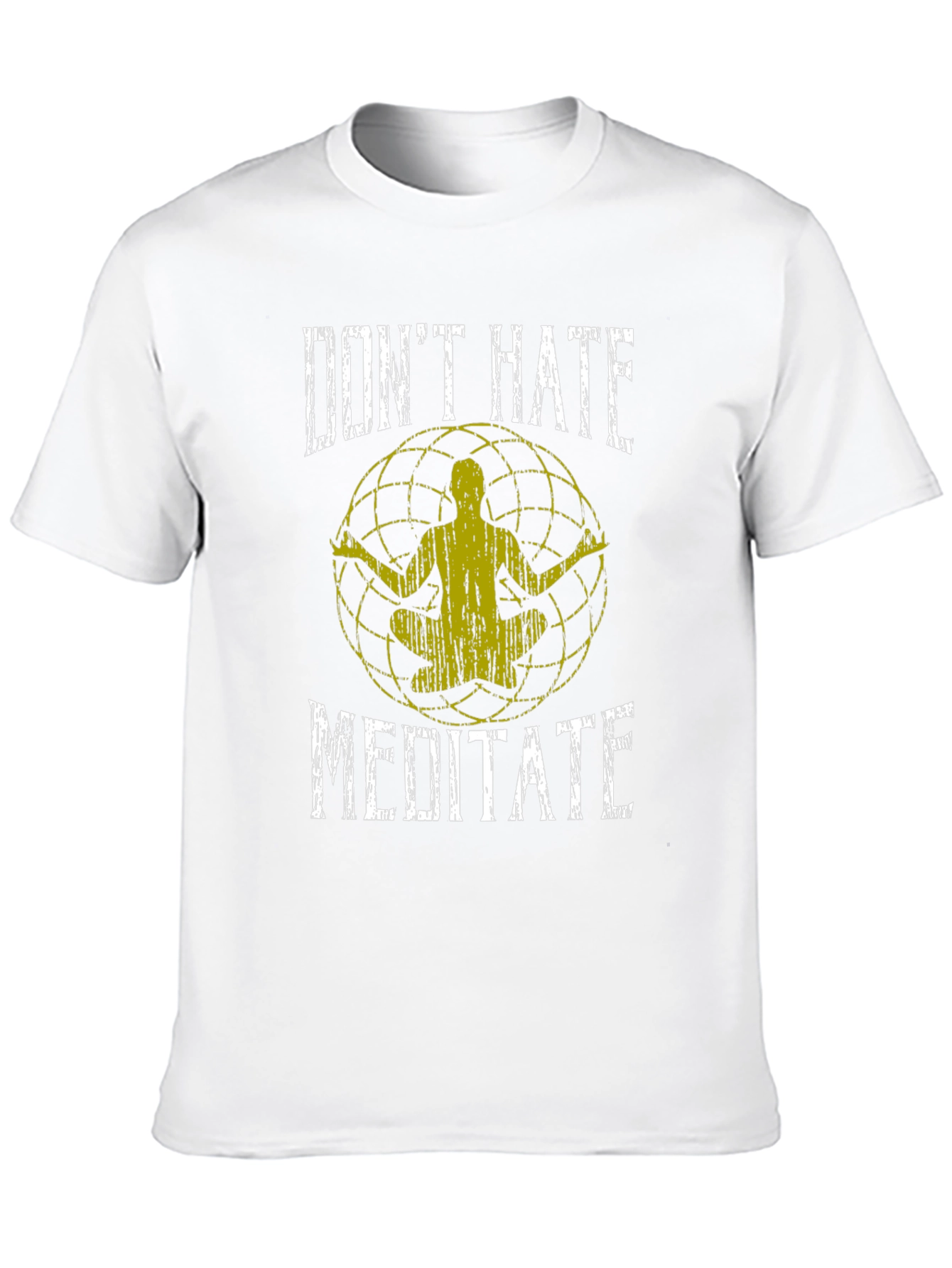 Dont Hate Meditate Black Graphic T-Shirt